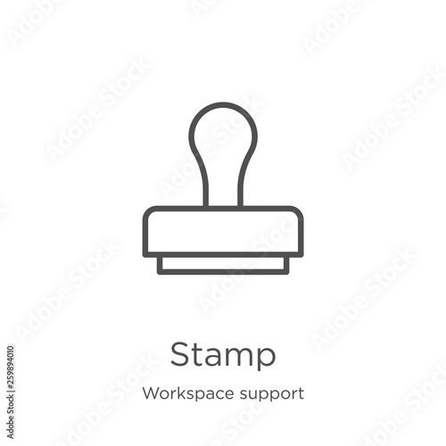 stamp icon vector from workspace support collection. Thin line stamp outline icon vector illustration. Outline, thin line stamp icon for website design and mobile, app development