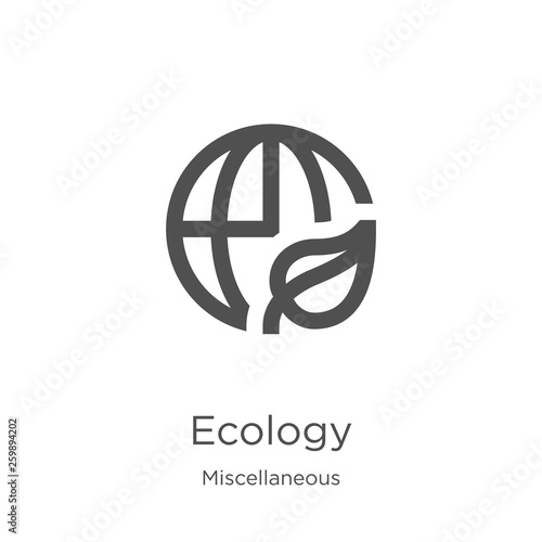 ecology icon vector from miscellaneous collection. Thin line ecology outline icon vector illustration. Outline, thin line ecology icon for website design and mobile, app development