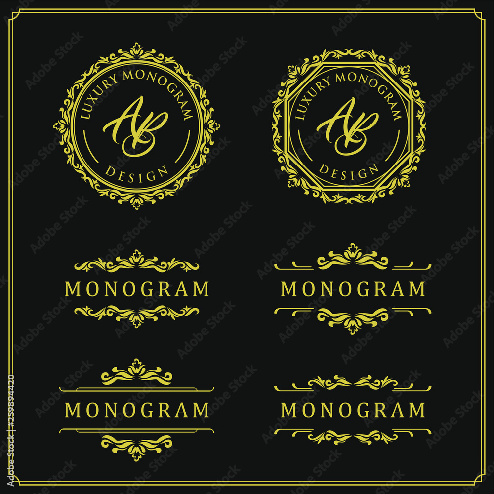 Luxury design set for wedding and decoration Luxury design set for wedding and decoration