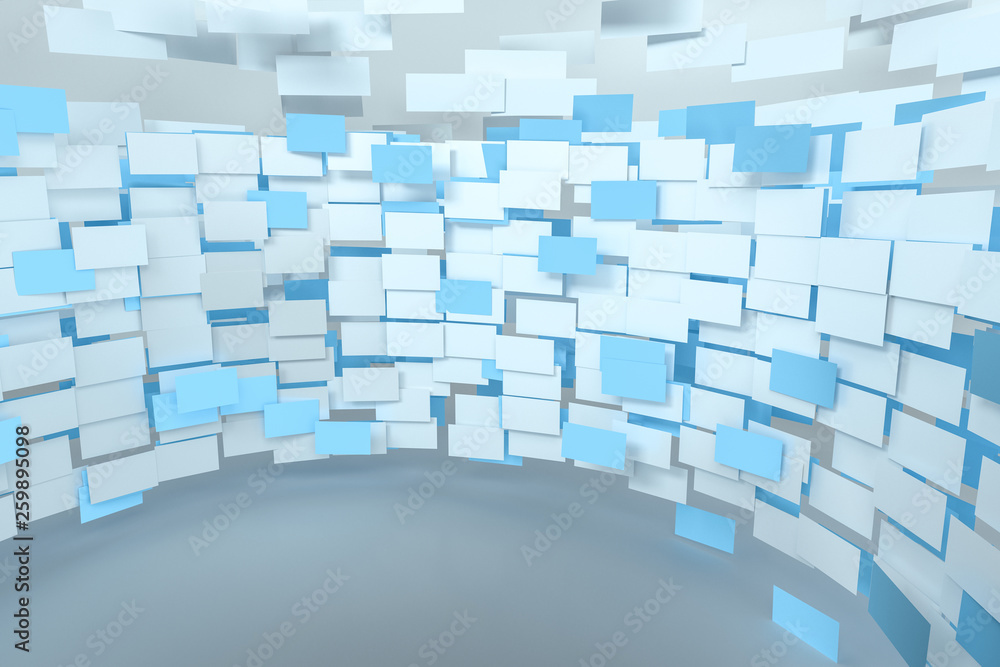 Fototapeta premium 3d rendering, flow square paper, creative background