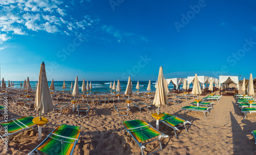Morning paradise white sandy beach, Puglia, Italy © wildman