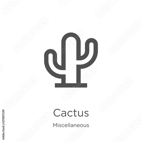 cactus icon vector from miscellaneous collection. Thin line cactus outline icon vector illustration. Outline, thin line cactus icon for website design and mobile, app development