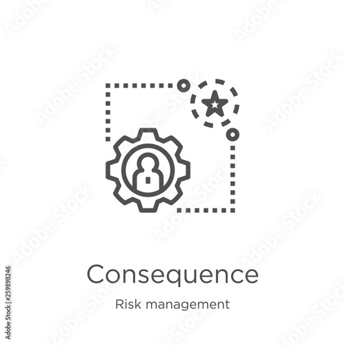 consequence icon vector from risk management collection. Thin line consequence outline icon vector illustration. Outline, thin line consequence icon for website design and mobile, app development