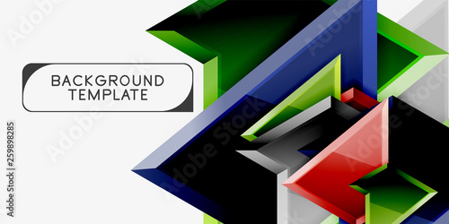Triangular low poly background design  multicolored triangles. Vector
