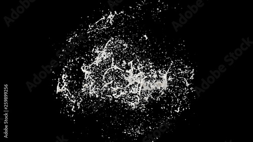 Milk splash isolate on black background. 3d rendering.