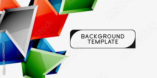 Free Download Minimal geometrical triangles with 3d effect abstract background template - GFXLoad