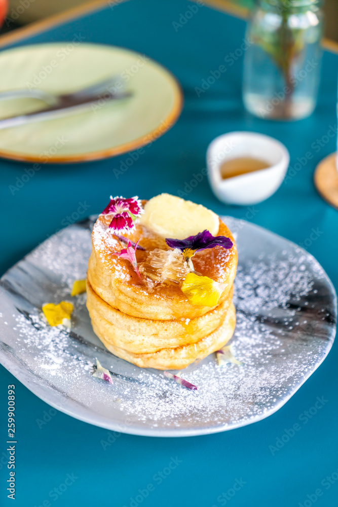 pancake with honey and butter pancake with honey and butter