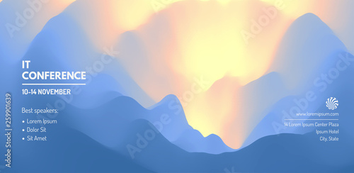 Business event invitation template. Can be used for online courses, master class, seminar, presentation, webinar or lecture. Vector illustration for banner, poster, flyer and magazine page.