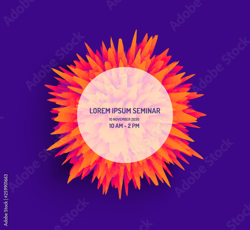 Prickly ball for design project. Background with exploding rays. Abstract vector illustration with dynamic effect. Can be used for advertising, marketing and presentation.