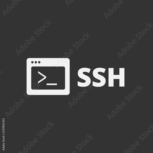 Secure Shell (SSH) concept illustration is a cryptographic network protocol for operating network services securely over an unsecured network.
