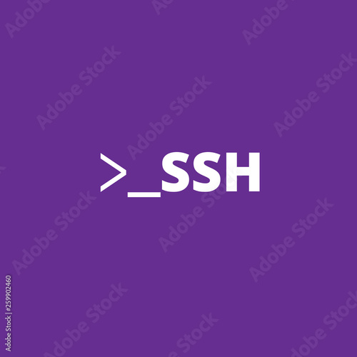 Secure Shell (SSH) concept illustration is a cryptographic network protocol for operating network services securely over an unsecured network.