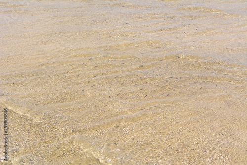 Texture of shallow water of Elafonisi beach. Crete island