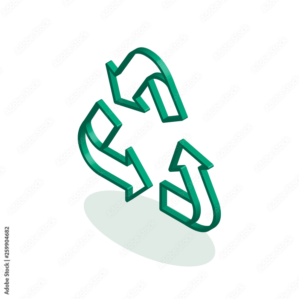 Isometric recycle icon Isometric recycle icon