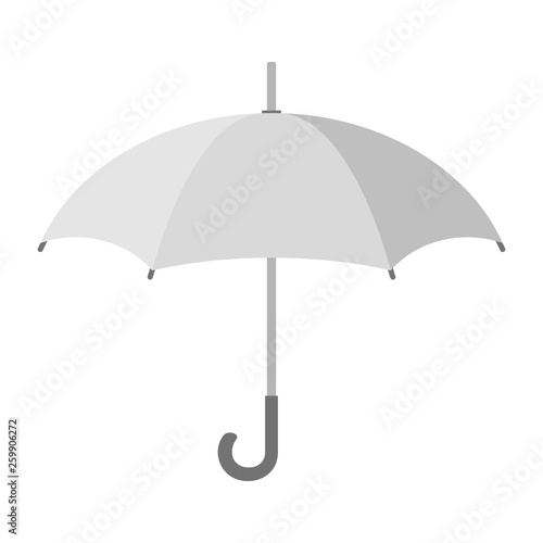 White Umbrella Icon. White Umbrella isolated on white background. Flat Style. Vector illustration for Your Design.
