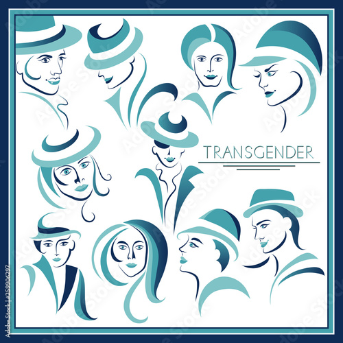 Graphic illustration with transgender_set 2