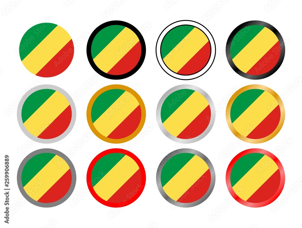 Congo state flag in globes Congo state flag in globes