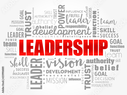 LEADERSHIP word cloud collage, business concept background