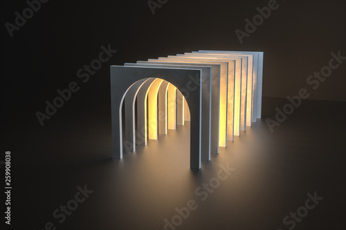 3d rendering  dust rock tunnel construction  mysterious background