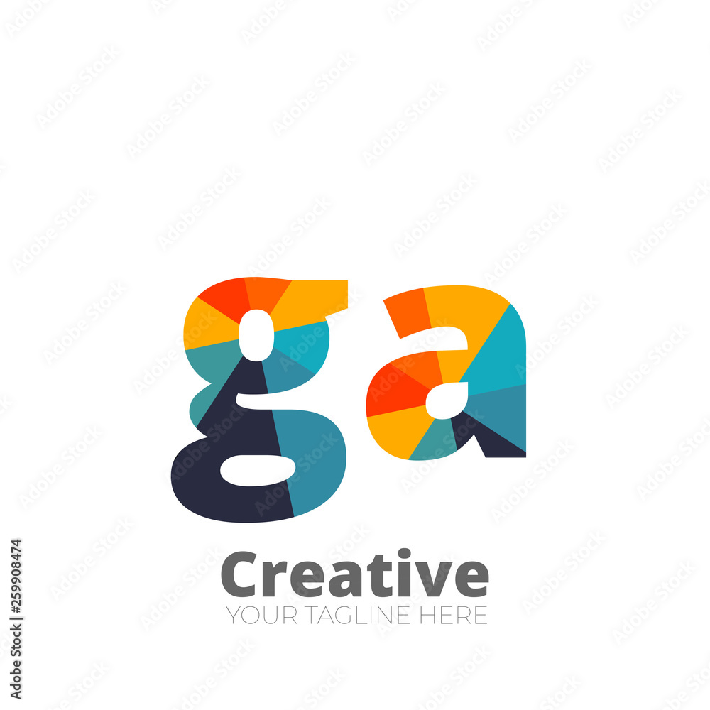 Initial Letter Rounded Design Logo - Vector Elements Stock Vector ...