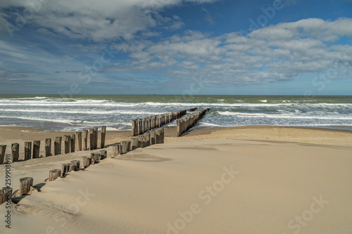 View to abandoned Beach at Domburg with strong Wind   Netherlands