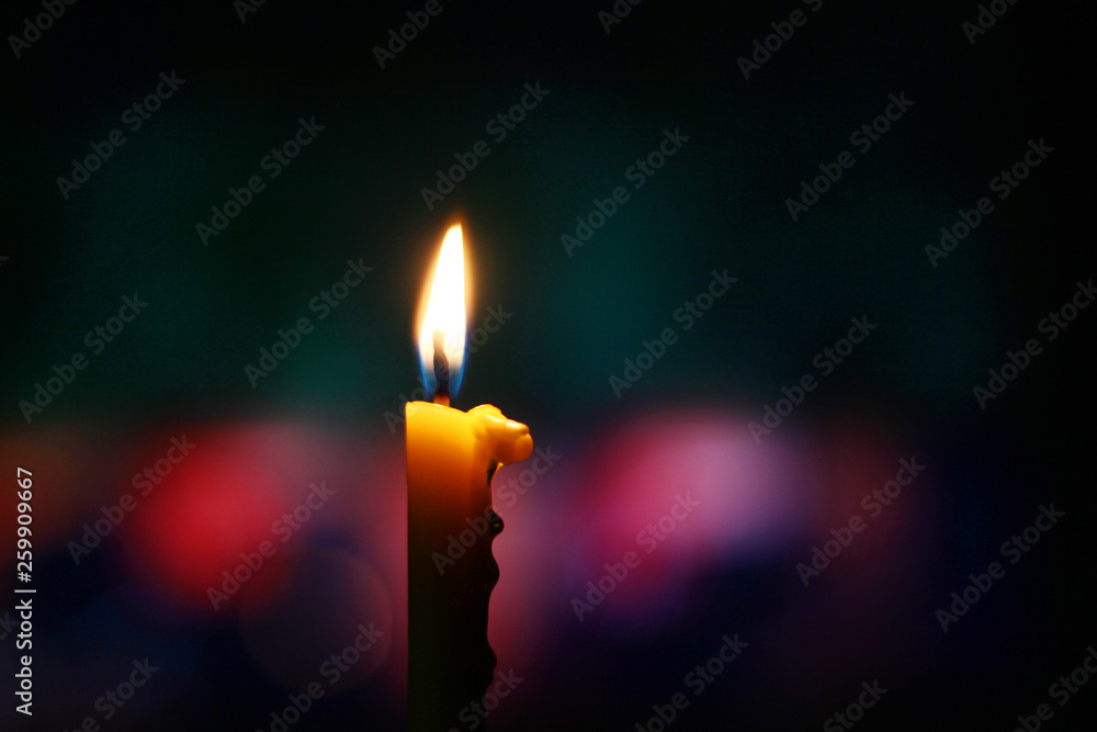 Candle light with bokeh background in dark.Candle in still life and belief in soul, meditation, Religion and peace in spiritual. Candle light with bokeh background in dark.Candle in still life and belief in soul, meditation, Religion and peace in spiritual.