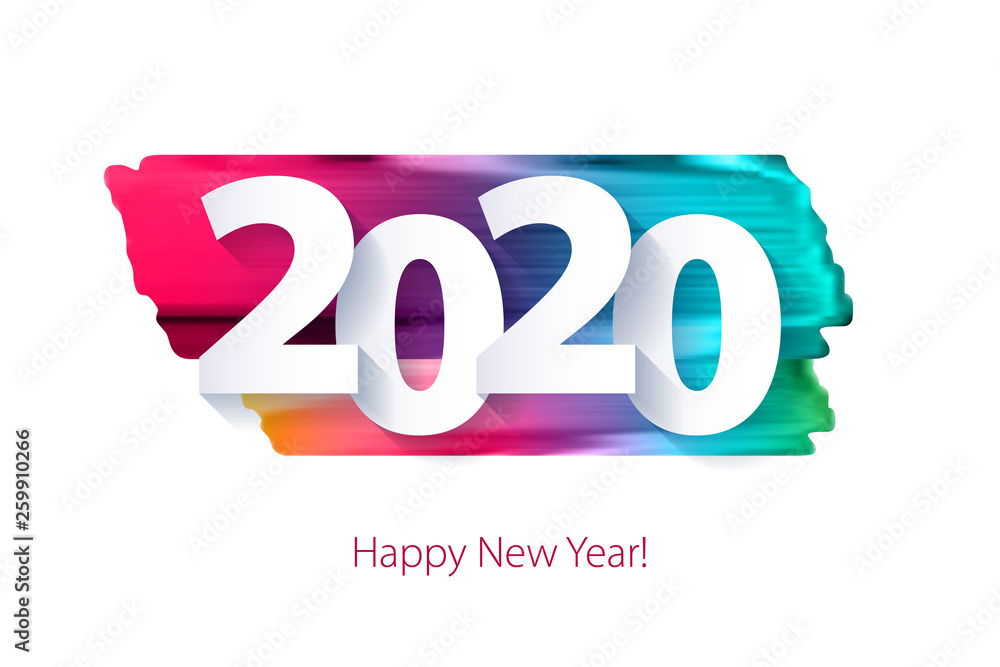 Φωτογραφία 2020 Happy New Year background. Seasonal greeting card template.