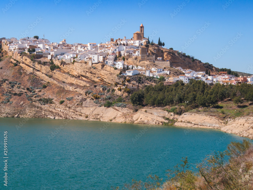 Iznajar town in Andalucia - view from back, medium
