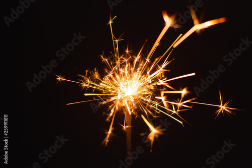 Sparkler burn set isolated on black background with clipping path © Achira22