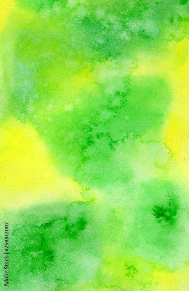 abstract background green yellow spring watercolor