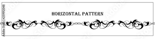 Beautiful abstract graphic horizontal pattern. Great element for tattoo and pattern design.