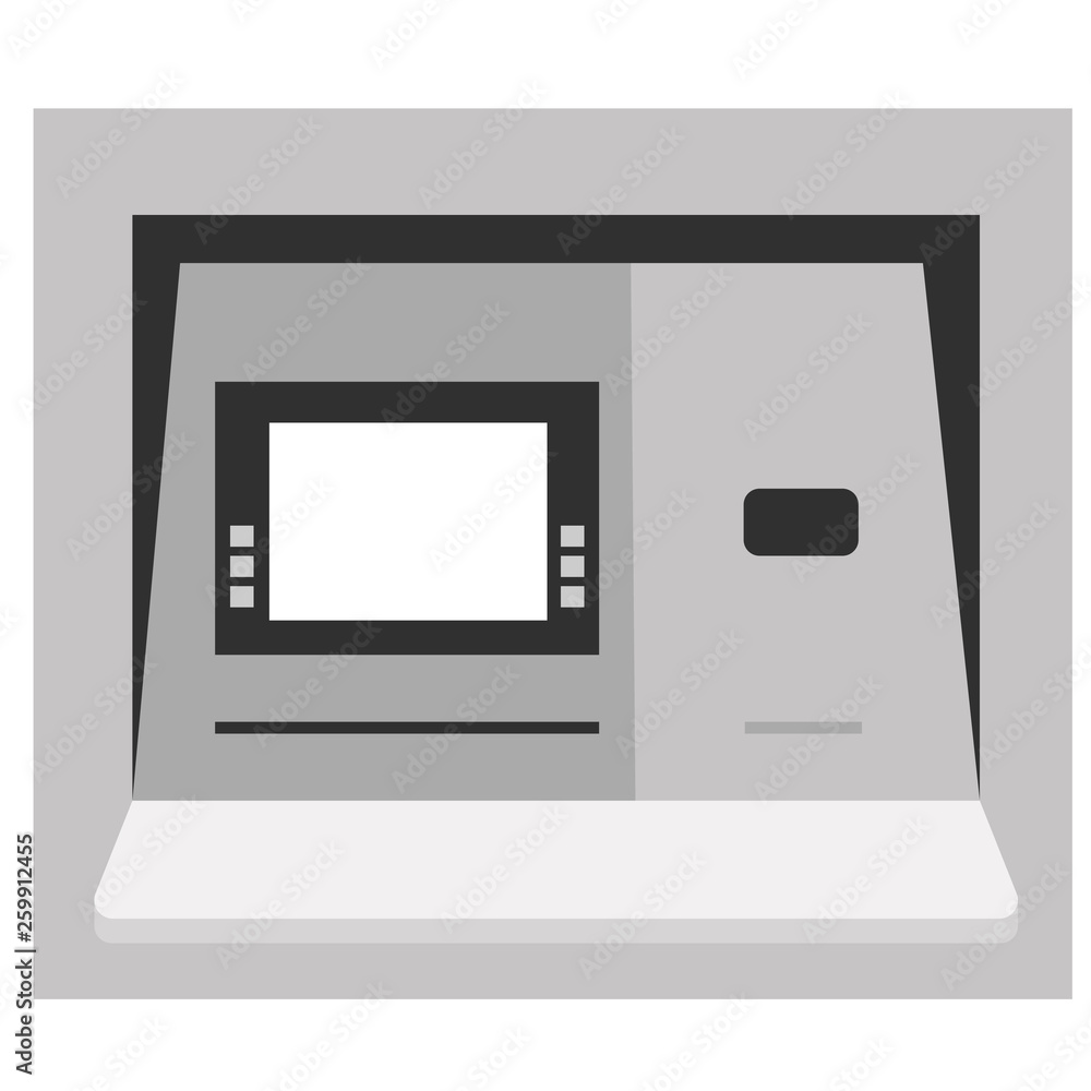 Cash machine flat illustration on white Cash machine flat illustration on white