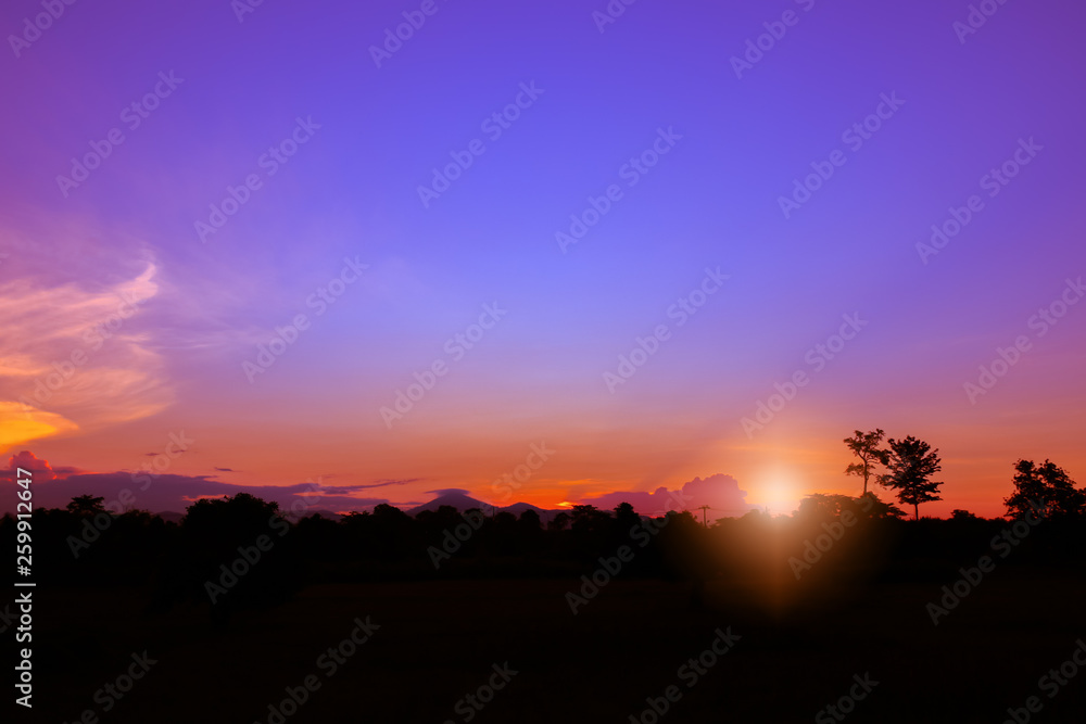 sunset beautiful colorful landscape in blue sky evening nature twilight time sunset beautiful colorful landscape in blue sky evening nature twilight time