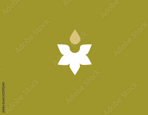 Logo of the flower lipestka and a drop of oil for a company relax