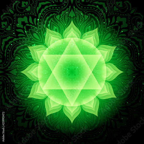 Anahata chakra colorful symbol icon. Heart Chakra.