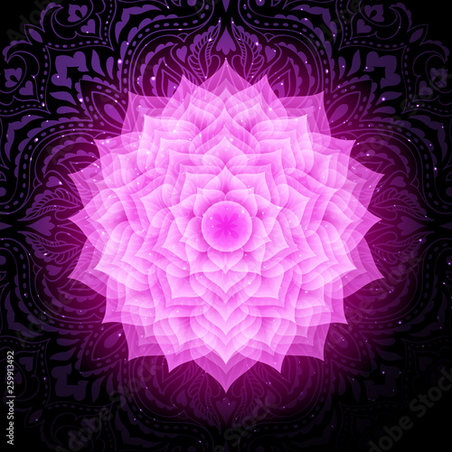 Sahasrara chakra colorful symbol icon. Crown chakra.