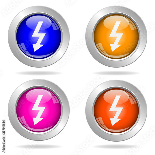 Free Download Set of round color icons. Electricity icon - GFXLoad