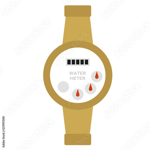 water meter flat illustration on white