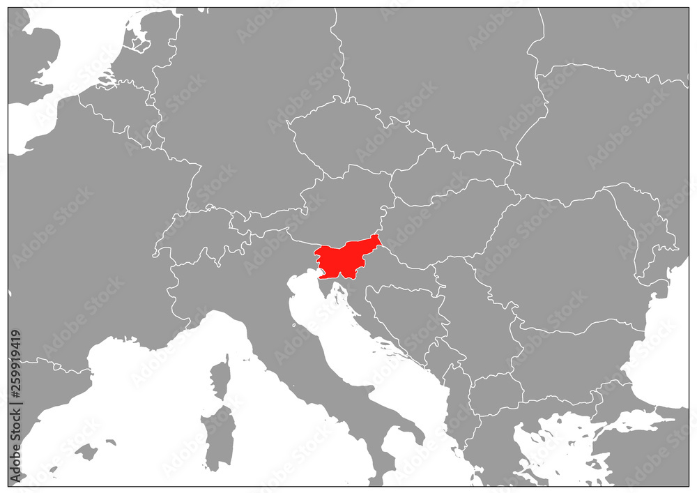 Slovenia map on gray base