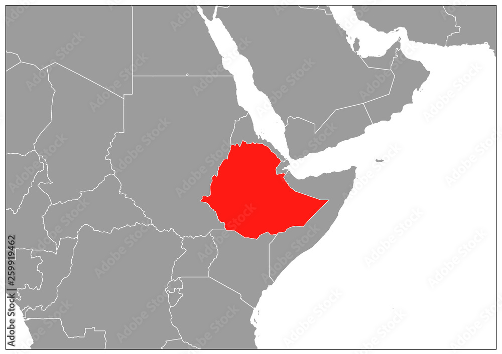 Fototapeta premium Ethiopia map on gray base