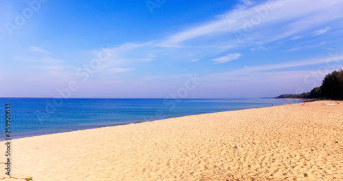 Amazing blue sky and calm Andaman sea in the morning Beautiful seascape nature for background and summer design