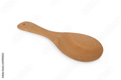 Wood spoon isolated on white background with clipping path.