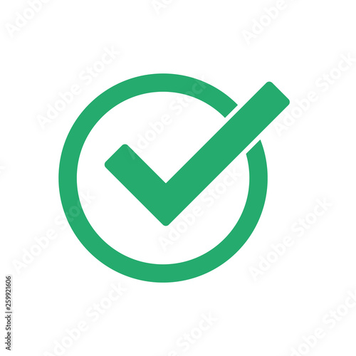 Green check mark  vector. Green check mark icon in a circle. Tick or checkmark symbol in green color, vector illustration.