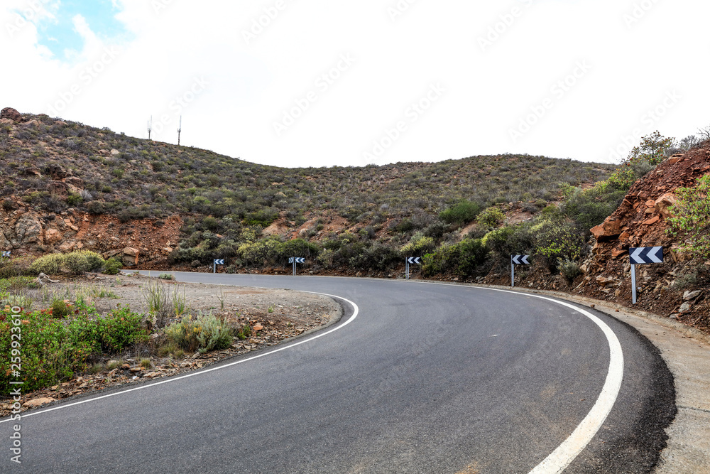 Summer road background in mountains and free space for your decoration. Gran Canaria island 