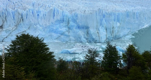 Timelapse of tourist crowds in the Perito Moreno Glacier, Patagonia, Argentina photo