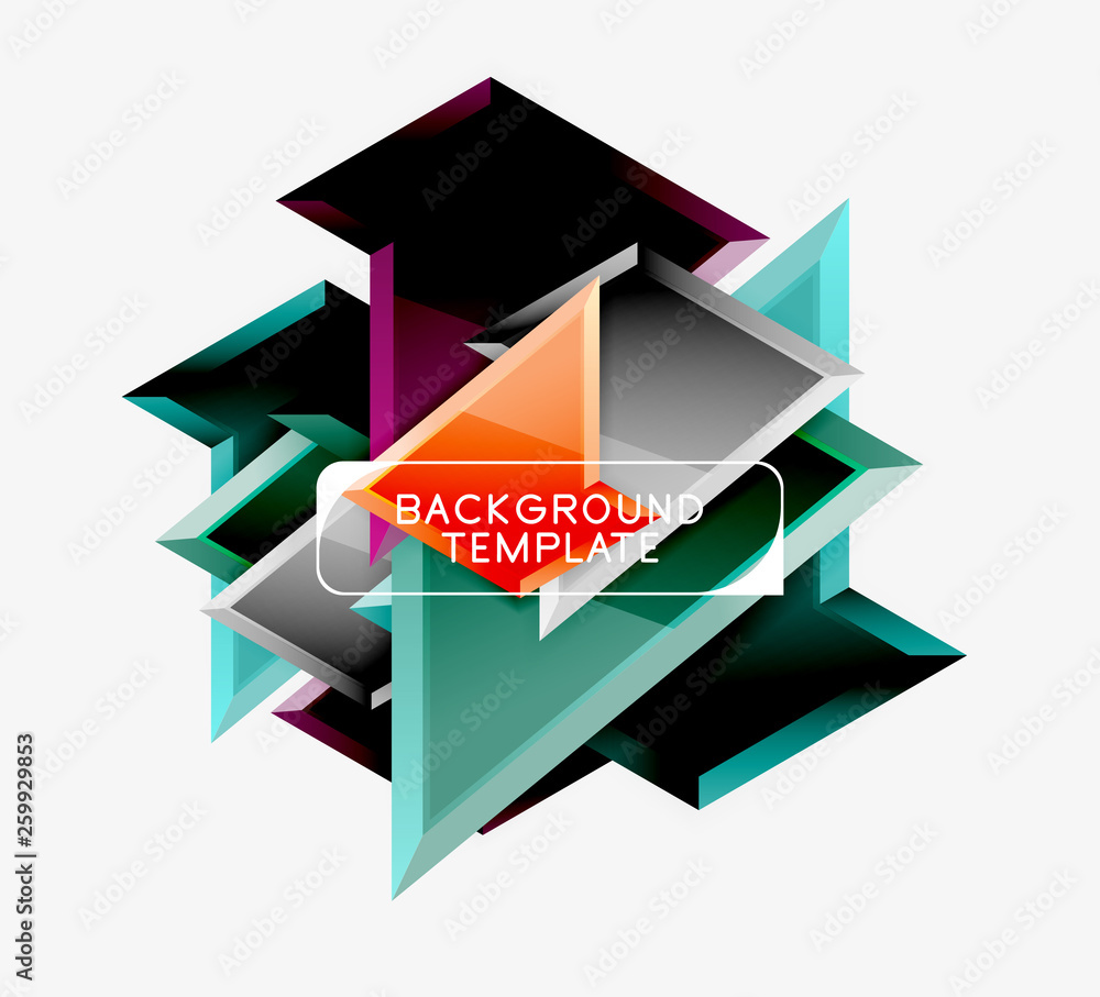 Minimal geometrical triangles with 3d effect abstract background template Minimal geometrical triangles with 3d effect abstract background template