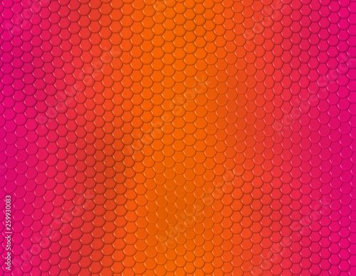 Magenta and orange gradient snake skin pattern, round scale