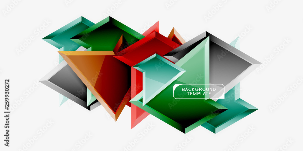 Minimal geometrical triangles with 3d effect abstract background template Minimal geometrical triangles with 3d effect abstract background template