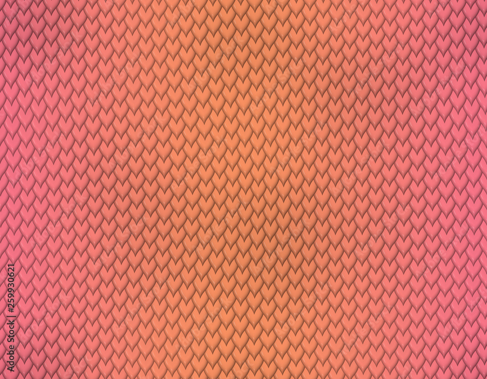 Pink and orange gradient snake skin pattern, short shape scale Pink and orange gradient snake skin pattern, short shape scale