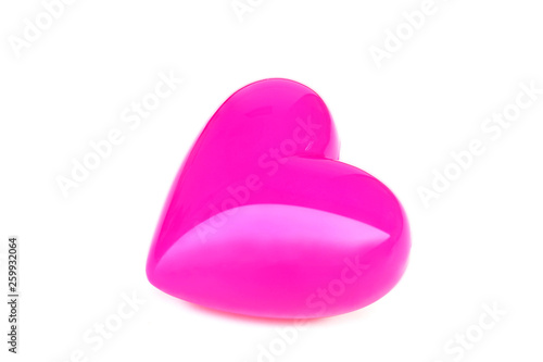 Bild auf Leinwand Pink heart on white background.With Clipping Path.