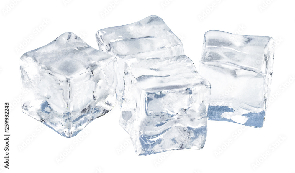 ice cubes on white background. Clipping pats ice cubes on white background. Clipping pats